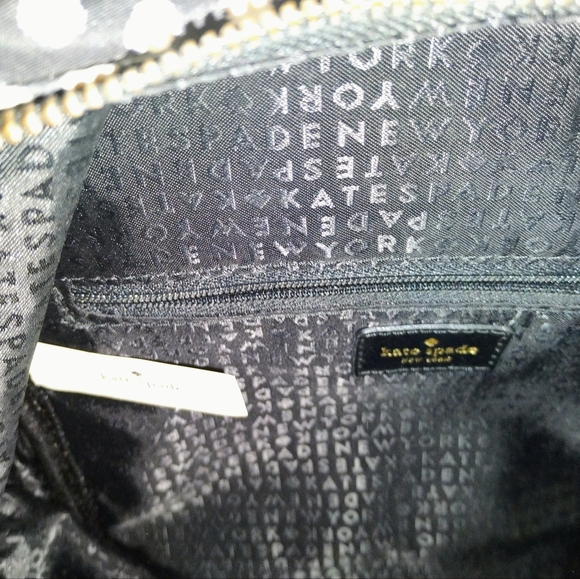 Kate Spade Polka Dot Small Nylon Mini Backpack travel black white - Picture 9 of 11